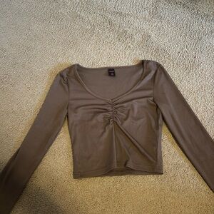 Brown Long Sleeve Top